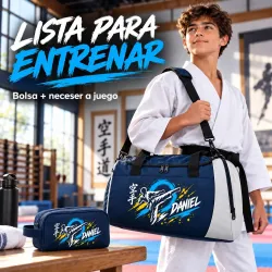 Pack Karate Spirit 01-26 Personalizado con Nombre | Bolsa + Neceser