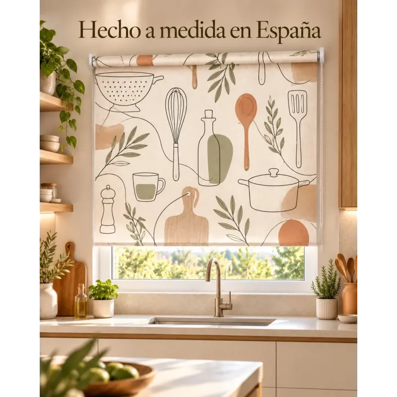 Estor para Cocina a Medida Utensilios Line Art 115 | Estores Iroa