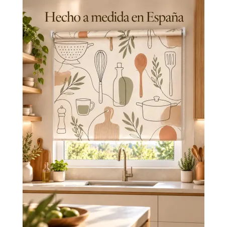 Estor para Cocina a Medida Utensilios Line Art 115 | Estores Iroa