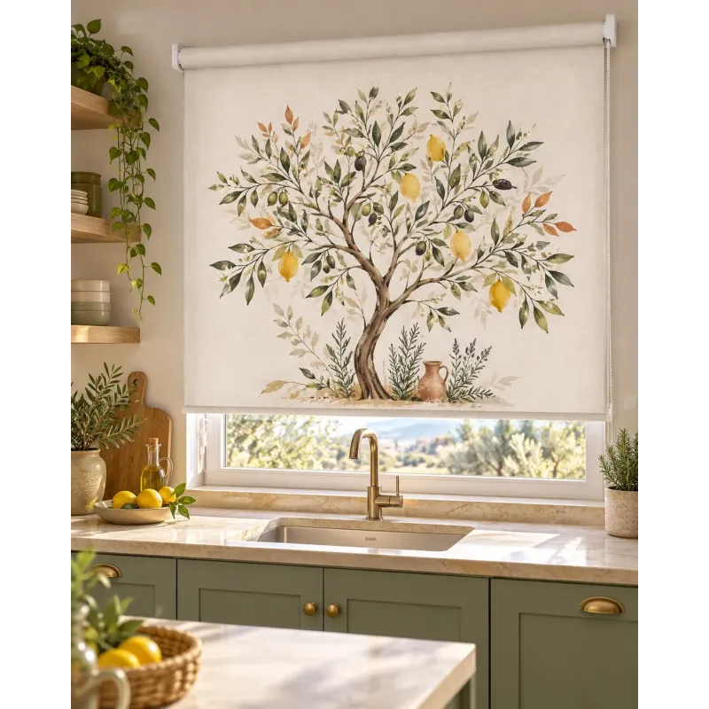 Estor Cocina Limones a Medida | Árbol Mediterráneo 04-26 | Estores Iroa