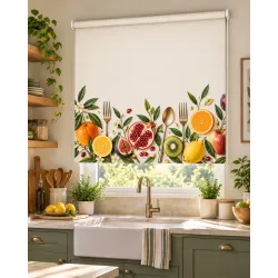 Estor para Cocina a Medida Frutas & Cubiertos Mediterráneo 08-26 | Estores Iroa