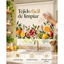 Estor para Cocina a Medida Frutas & Cubiertos Mediterráneo 08-26 | Estores Iroa