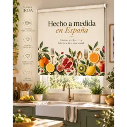 Estor para Cocina a Medida Frutas & Cubiertos Mediterráneo 08-26 | Estores Iroa