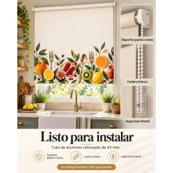 Estor para Cocina a Medida Frutas & Cubiertos Mediterráneo 08-26 | Estores Iroa