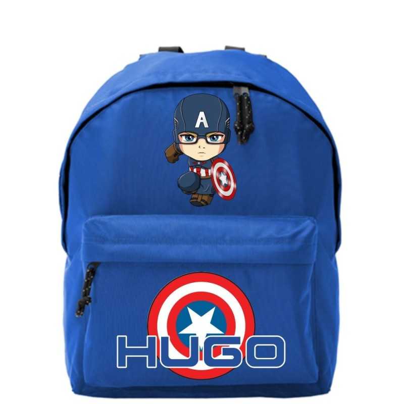 Mochila escolar infantil personalizada Capitan America 001 Mochila escolar infantil personalizada Capitan America 001