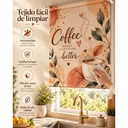 Estor Cocina Café Estampado a Medida | Estores Iroa