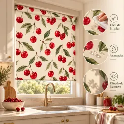 Estor enrollable de Cerezas para Cocina a Medida | Estores Iroa