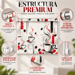 Estor Cocina Tazas de Café Rojo a Medida | Estores Iroa