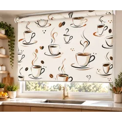 Estor Cocina Tazas de Café Marrón a Medida | Estores Iroa