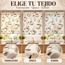 Estor Cocina Tazas de Café Marrón a Medida | Estores Iroa