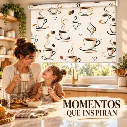 Estor Cocina Tazas de Café Marrón a Medida | Estores Iroa