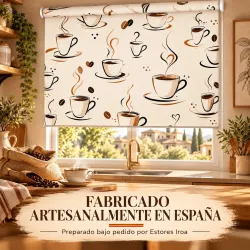 Estor Cocina Tazas de Café Marrón a Medida | Estores Iroa