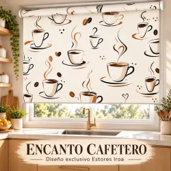 Estor Cocina Tazas de Café Marrón a Medida | Estores Iroa