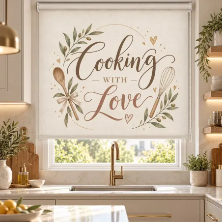 Estor Cocina con Frase a Medida | Cooking With Luxury 2627