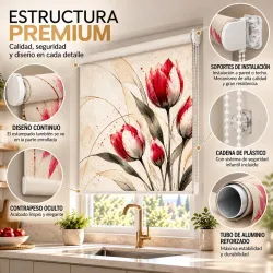 Estor Cocina Tulipanes Rojos a Medida | Estores Iroa