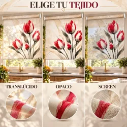 Estor Cocina Tulipanes Rojos a Medida | Estores Iroa