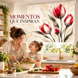 Estor Cocina Tulipanes Rojos a Medida | Estores Iroa