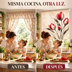 Estor Cocina Tulipanes Rojos a Medida | Estores Iroa