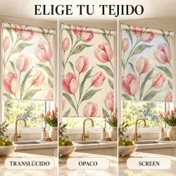 Estor Cocina Tulipanes Rosas a Medida | Estores Iroa