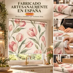 Estor Cocina Tulipanes Rosas a Medida | Estores Iroa