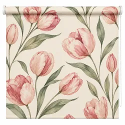 Estor Cocina Tulipanes Rosas a Medida | Estores Iroa