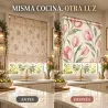 Estor Cocina Tulipanes Rosas a Medida | Estores Iroa