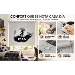 Estor Fútbol Personalizado con Nombre a Medida | Estores Iroa