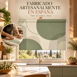 Estor Cocina Verde Salvia Geométrico a Medida | Estores Iroa