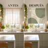 Estor Cocina Verde Salvia Geométrico a Medida | Estores Iroa