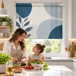 Estor Cocina Azul Moderno a Medida | Estores Iroa