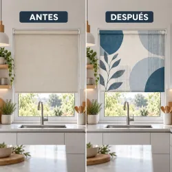 Estor Cocina Azul Moderno a Medida | Estores Iroa