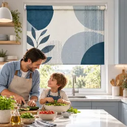 Estor Cocina Azul Moderno a Medida | Estores Iroa