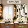 Estor para Cocina Cubiertos Verde Oliva a Medida | Estores Iroa