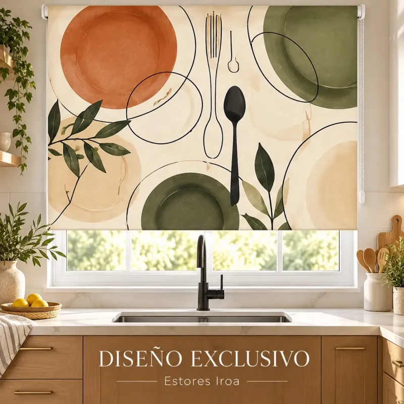 Estor Cocina Moderno Cubiertos a Medida | Estores Iroa