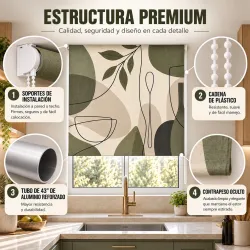 Estor Cocina Moderno a Medida | Cubiertos Geometric Nordic 27 | Estores Iroa