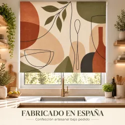 Estor Cocina Moderno a Medida | Cubiertos Geometric Nordic 27 | Estores Iroa