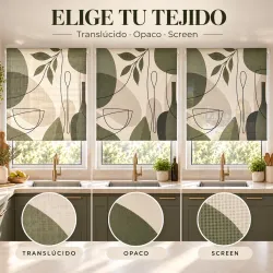 Estor Cocina Moderno a Medida | Cubiertos Geometric Nordic 27 | Estores Iroa