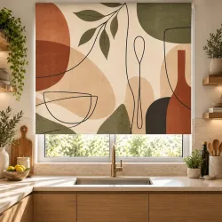 Estor Cocina Moderno a Medida | Cubiertos Geometric Nordic 27 | Estores Iroa