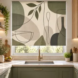 Estor Cocina Moderno a Medida | Cubiertos Geometric Nordic 27 | Estores Iroa