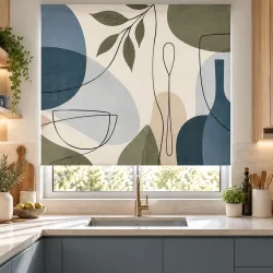 Estor Cocina Moderno a Medida | Cubiertos Geometric Nordic 27 | Estores Iroa