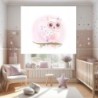  Estor Enrollable Infantil Niña Rosa con Nombre Personalizado - Diseño de Búho Bebé