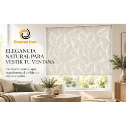 Estor Enrollable Hojas Beige a Medida | Estores Iroa