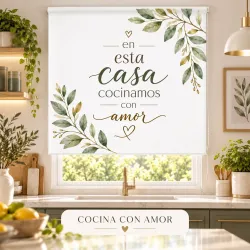 Estor Cocina con Frase Botánica 02-26 a Medida | Estores Iroa