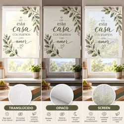 Estor Cocina con Frase Botánica 02-26 a Medida | Estores Iroa