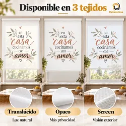 Estor Cocina con Frase y Hojas 05-26 a Medida | Estores Iroa