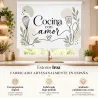 Estor para Cocina Moderno con frase Cocina con Amor Line Art 03-26 a Medida | Estores Iroa