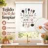 Estor Cocina con Frase Cocina con amor y Utensilios | Estores Iroa