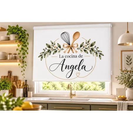 Estor Cocina a Medida con Nombre | Floral Gourmet | Estores Iroa