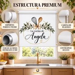 Estor Cocina a Medida con Nombre | Floral Gourmet | Estores Iroa