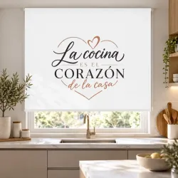 Estor Enrollable Cocina a Medida con Frase | Estores Iroa